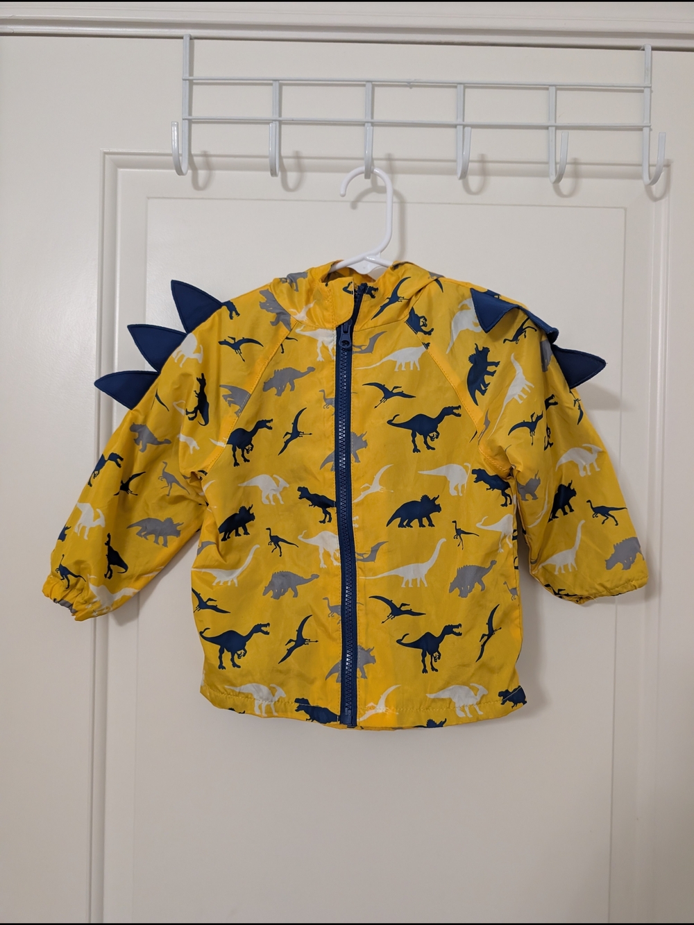 Little Rebels Dinosaur Rain Jacket Hooded Yellow 2T Spike Raincoat